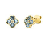 Ohrstecker Gelbgold 18kt 0,07 Diamantschmuck Farbstein 1,1 ct - 2U763