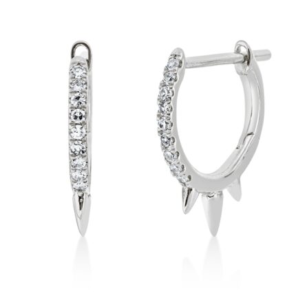 Creolen Weißgold 18kt 0,07 Diamantschmuck mit 18 Diamanten - 2U907