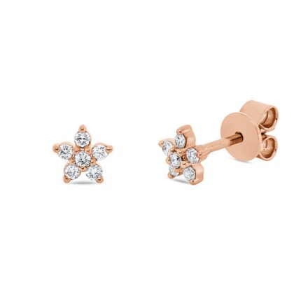 Ohrstecker Rosegold 18kt 0,15 Diamantschmuck mit 12 Diamanten - 2V014