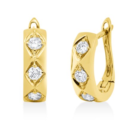 Creolen Gelbgold 18kt 0,29 Diamantschmuck mit 6 Diamanten - 2V321