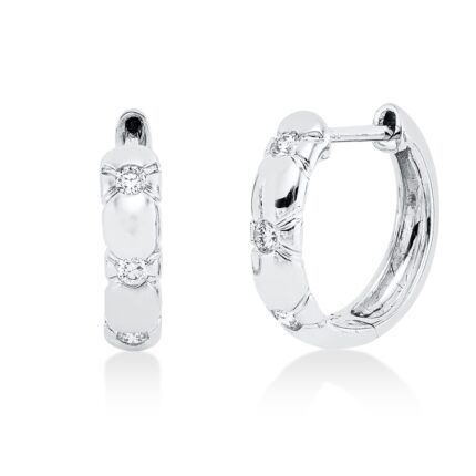 Creolen Weißgold 18kt 0,15 Diamantschmuck mit 6 Diamanten - 2V322