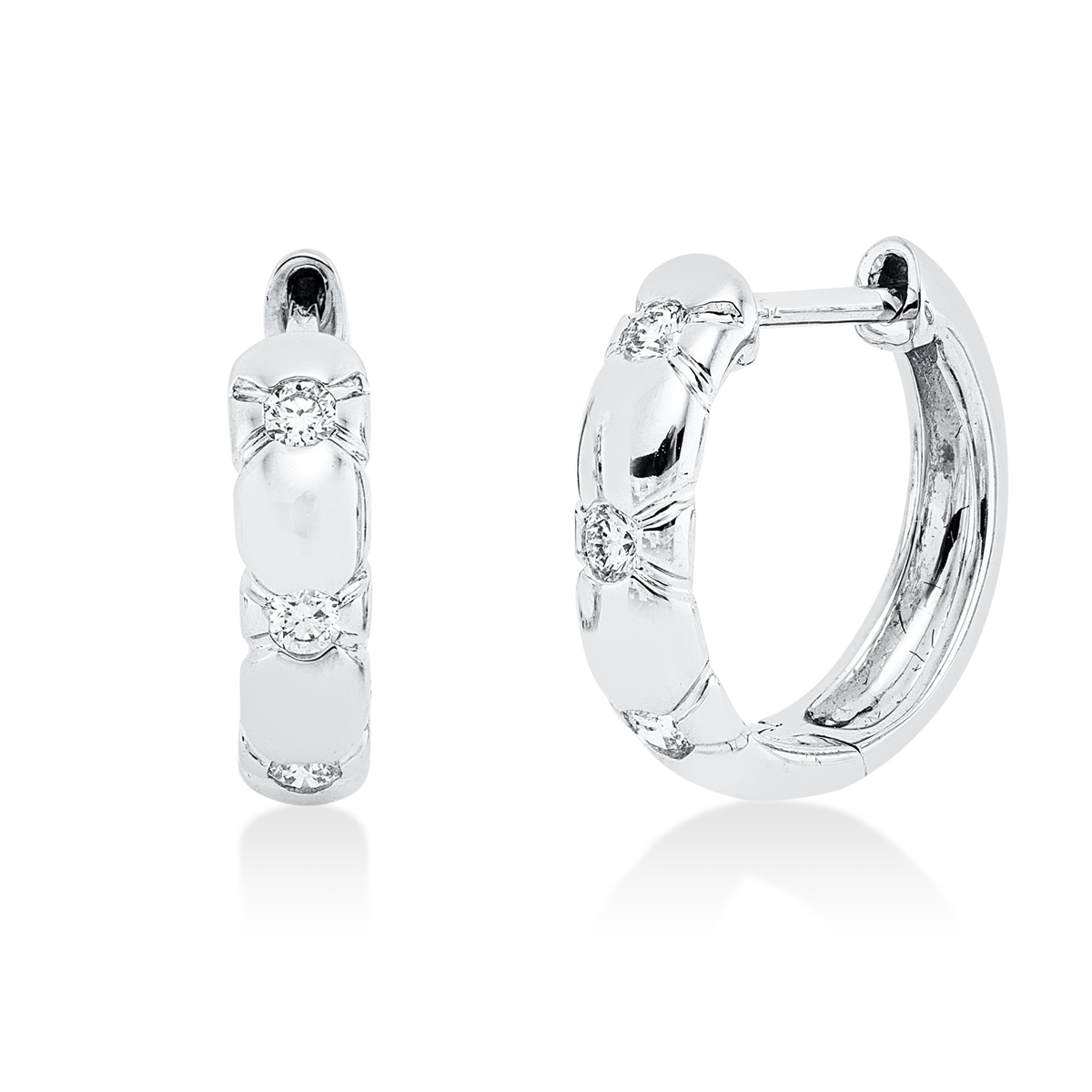 2V322W Creolen Weißgold 18kt 0,15 Diamantschmuck mit 6 Diamanten - 2V322 – Bild 1