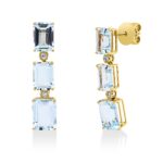 Ohrschmuck Gelbgold 18kt 0,07 Diamantschmuck Farbstein 8,6 ct - 2V446