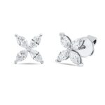 Ohrstecker Weißgold 18kt 0,72 Diamantschmuck mit 8 Diamanten - 2V486