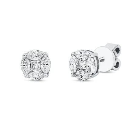 Ohrstecker Weißgold 18kt 0,68 Diamantschmuck mit 10 Diamanten - 2V491