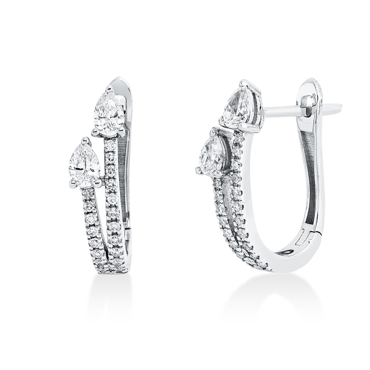 2V559W Creolen Weißgold 18kt 0,60 Diamantschmuck mit 42 Diamanten - 2V559 – Bild 1