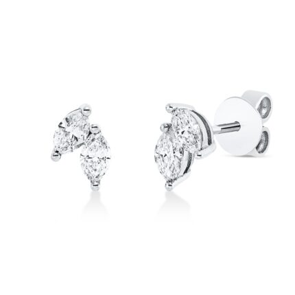 Ohrstecker Weißgold 18kt 0,68 Diamantschmuck mit 4 Diamanten - 2V579