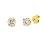 Ohrstecker Gelbgold 18kt 0,70 Diamantschmuck mit 10 Diamanten - 2V583