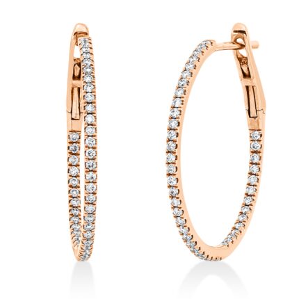 Creolen Rosegold 18kt 0,33 Diamantschmuck mit 86 Diamanten - 2V590