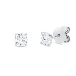 Ohrstecker 4er-Krappe Weißgold 18kt 0,80 Diamantschmuck mit 2 Diamanten - 2V828