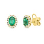 Ohrstecker Gelbgold 18kt 0,32 Diamantschmuck Farbstein 1,55 ct - 2V964