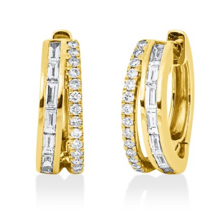 Creolen Gelbgold 18kt 0,40 Diamantschmuck mit 42 Diamanten - 2W091