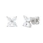 Ohrstecker Weißgold 18kt 0,71 Diamantschmuck mit 8 Diamanten - 2W148