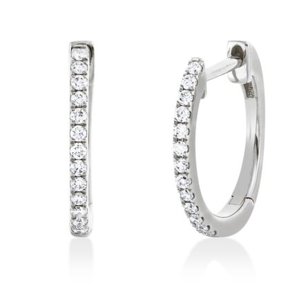 Creolen Weißgold 18kt 0,13 Diamantschmuck mit 26 Diamanten - 2W178