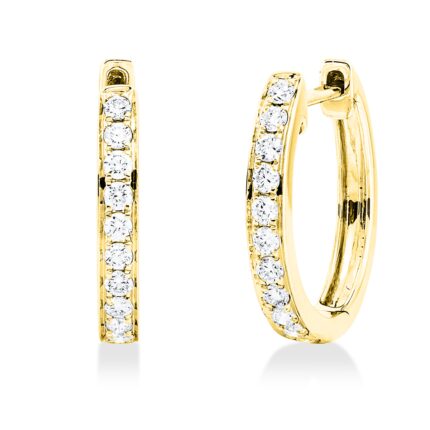 Creolen Gelbgold 18kt 0,24 Diamantschmuck mit 22 Diamanten - 2W183