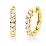 Creolen Gelbgold 18kt 0,46 Diamantschmuck mit 14 Diamanten - 2W193