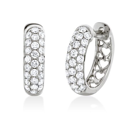 Creolen Weißgold 18kt 0,57 Diamantschmuck mit 50 Diamanten - 2W196