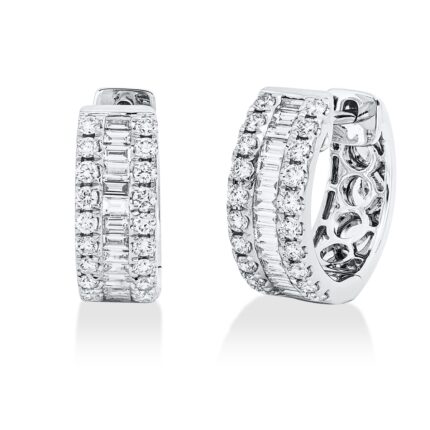 Creolen Weißgold 18kt 0,65 Diamantschmuck mit 68 Diamanten - 2W204