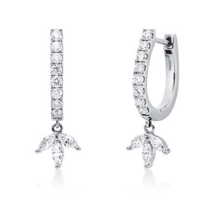 Creolen Weißgold 18kt 0,52 Diamantschmuck mit 22 Diamanten - 2W218