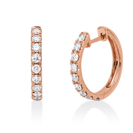 Creolen Rosegold 18kt 0,61 Diamantschmuck mit 18 Diamanten - 2W289