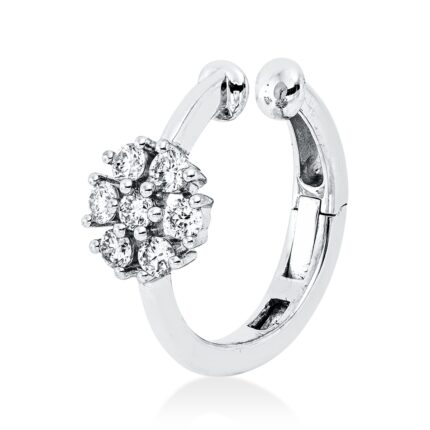 Creolen Weißgold 18kt 0,18 Diamantschmuck mit 7 Diamanten - 2W309