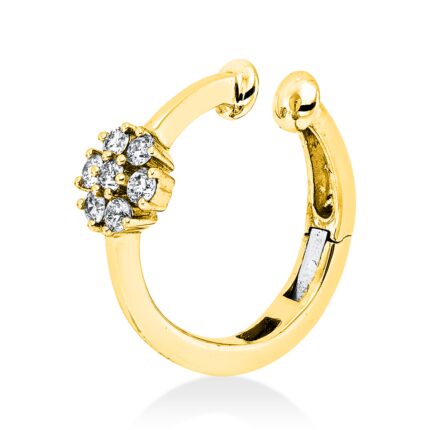 Creolen Gelbgold / Weißgold 18kt 0,10 Diamantschmuck mit 7 Diamanten - 2W310
