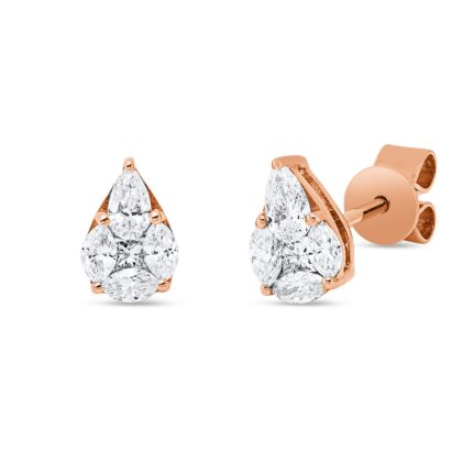 Ohrstecker Rosegold 18kt 0,42 Diamantschmuck mit 10 Diamanten - 2W346