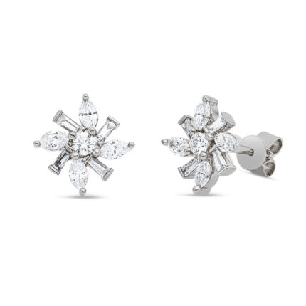 Ohrstecker Weißgold 18kt 0,73 Diamantschmuck mit 18 Diamanten - 2W366