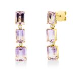 Ohrschmuck Gelbgold 18kt 0,07 Diamantschmuck Farbstein 6,5 ct - 2W510