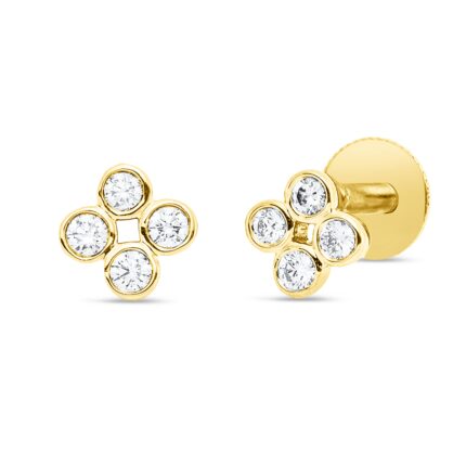Ohrstecker Zarge Gelbgold 18kt 0,15 Diamantschmuck mit 8 Diamanten - 2W532