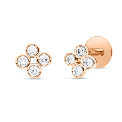 Ohrstecker Zarge Rosegold 18kt 0,14 Diamantschmuck mit 8 Diamanten - 2W532