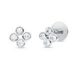 Ohrstecker Zarge Weißgold 18kt 0,15 Diamantschmuck mit 8 Diamanten - 2W532