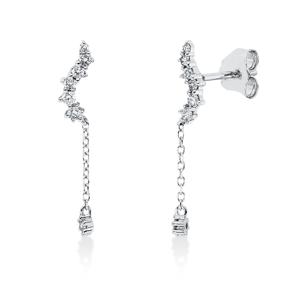 2W546W Ohrstecker Weißgold 18kt 0,20 Diamantschmuck mit 14 Diamanten - 2W546 – Bild 1