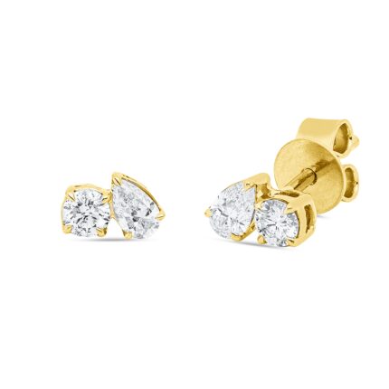 Ohrstecker Gelbgold 18kt 0,37 Diamantschmuck mit 4 Diamanten - 2W564