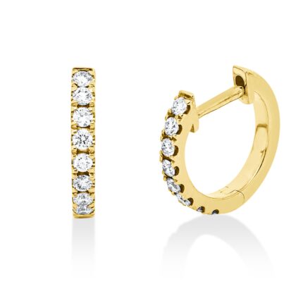 Creolen Gelbgold 18kt 0,22 Diamantschmuck mit 16 Diamanten - 2W594