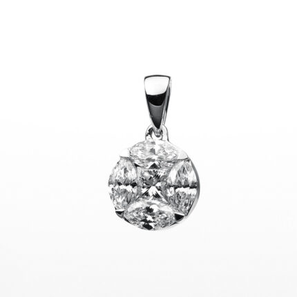 Anhänger Weißgold 18kt 0,53 Diamantschmuck mit 5 Diamanten - 3B111