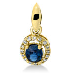 Anhänger Gelbgold 18kt 0,05 Diamantschmuck Farbstein 0,37 ct - 3G215