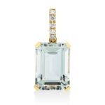 Anhänger 4er-Krappe Gelbgold 18kt 0,10 Diamantschmuck Farbstein 7 ct - 3G334