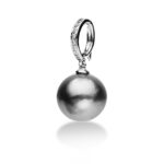 Anhänger Weißgold 18kt 0,04 Diamantschmuck mit 8 Diamanten Tahiti 11 mm - 3G542