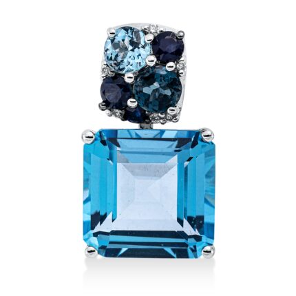 Anhänger Weißgold 18kt 0,03 Diamantschmuck Farbstein 9,32 ct - 3H933