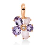 Anhänger Rosegold 18kt 0,03 Diamantschmuck Farbstein 1,8 ct - 3H934