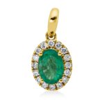 Anhänger Gelbgold 18kt 0,16 Diamantschmuck Farbstein 0,76 ct - 3I202