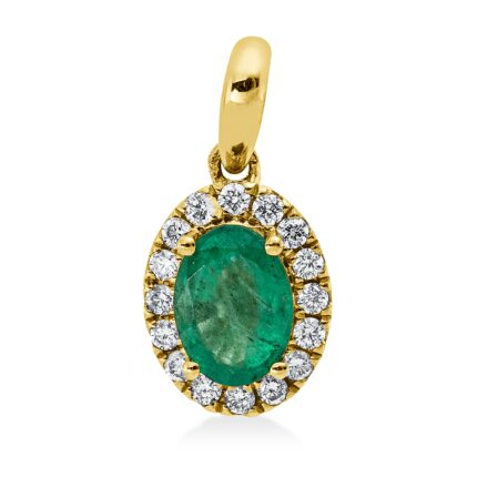 Anhänger Gelbgold 18kt 0,16 Diamantschmuck Farbstein 0,76 ct - 3I202