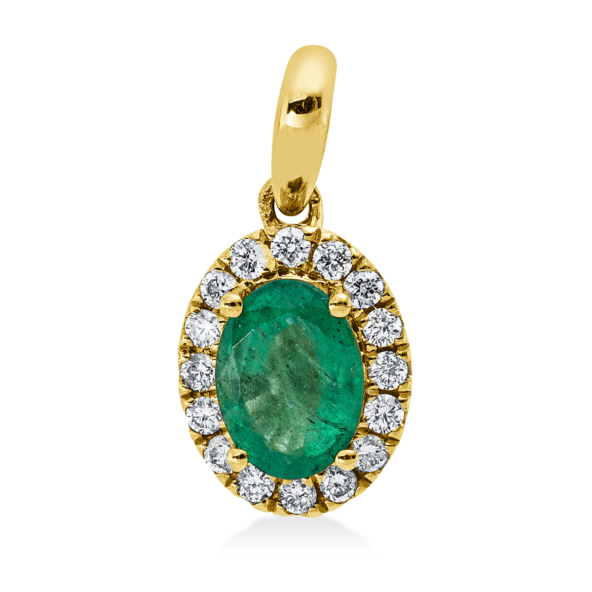 3I202G Anhänger Gelbgold 18kt 0,16 Diamantschmuck Farbstein 0,76 ct - 3I202 – Bild 1