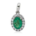 Anhänger Weißgold 18kt 0,16 Diamantschmuck Farbstein 0,71 ct - 3I202