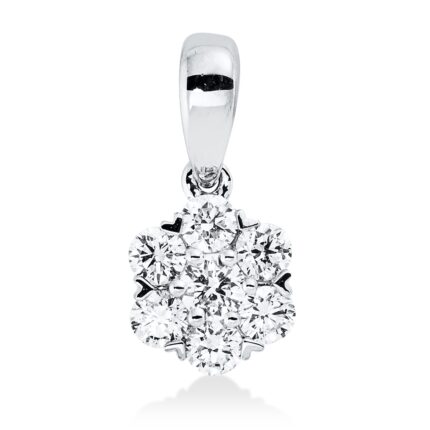Anhänger Weißgold 18kt 0,29 Diamantschmuck mit 7 Diamanten - 3I299