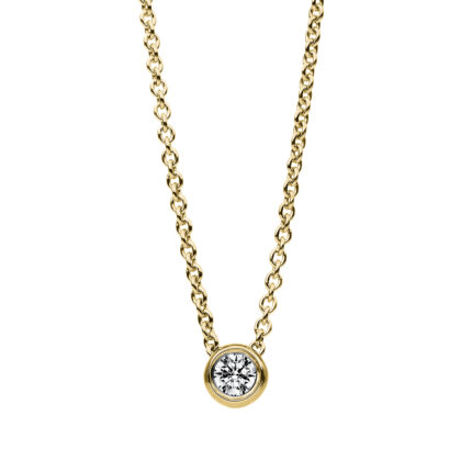 Collier Zarge Gelbgold 18kt 0,10 Diamantschmuck mit 1 Diamanten - 4B664