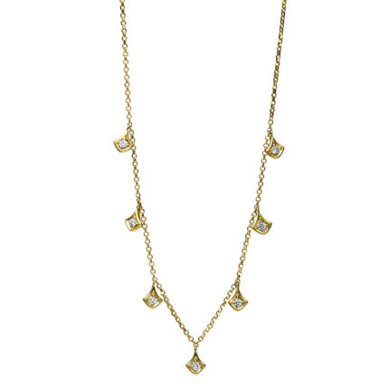 Collier Gelbgold 18kt 0,16 Diamantschmuck mit 7 Diamanten - 4E897