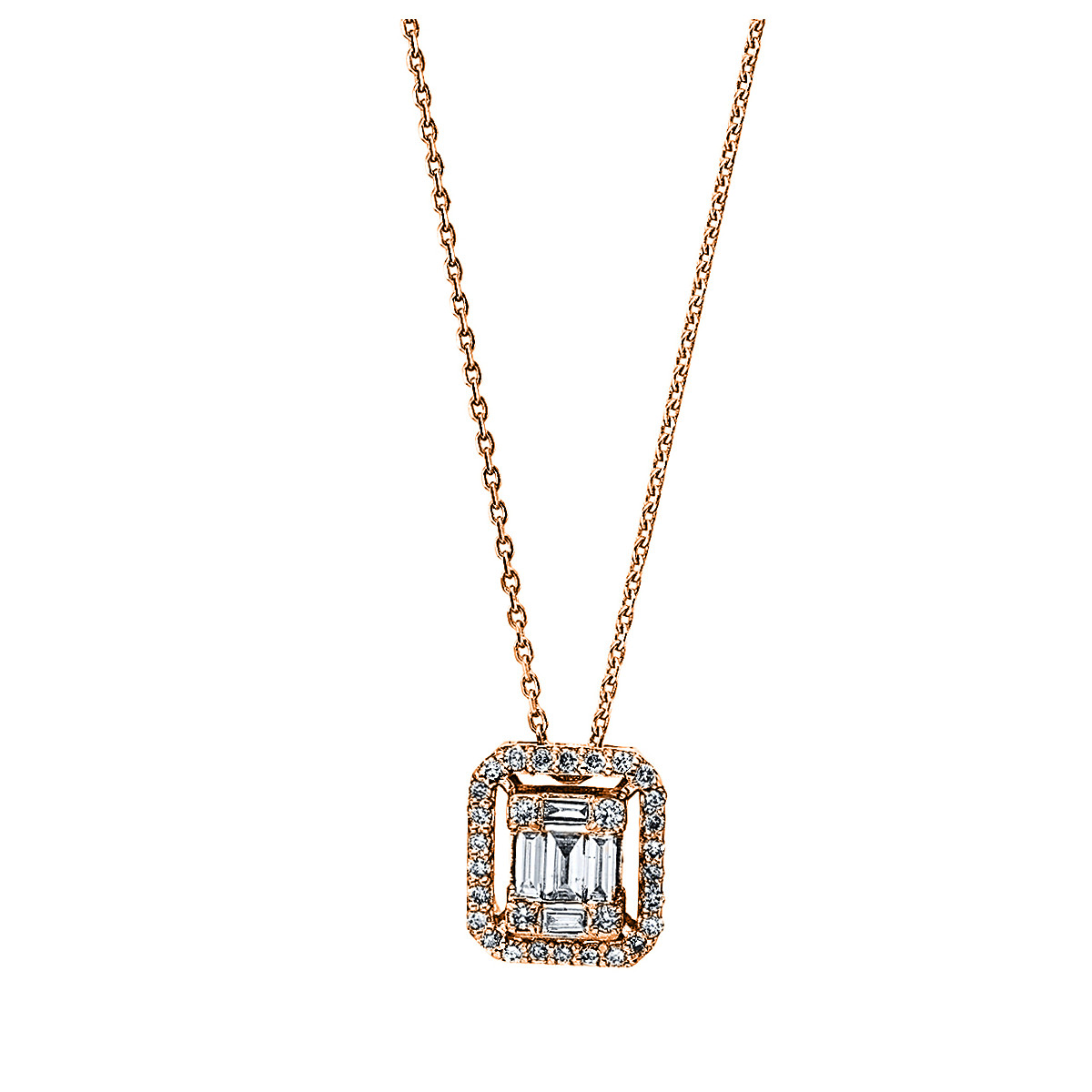 4H099R Collier Rosegold 18kt 0,20 Diamantschmuck mit 35 Diamanten - 4H099 – Bild 1