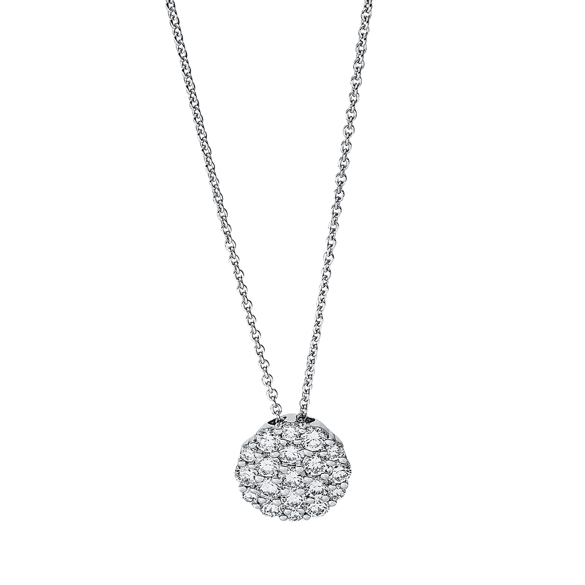 4J080W Collier Weißgold 18kt 1,01 Diamantschmuck mit 19 Diamanten - 4J080 – Bild 1